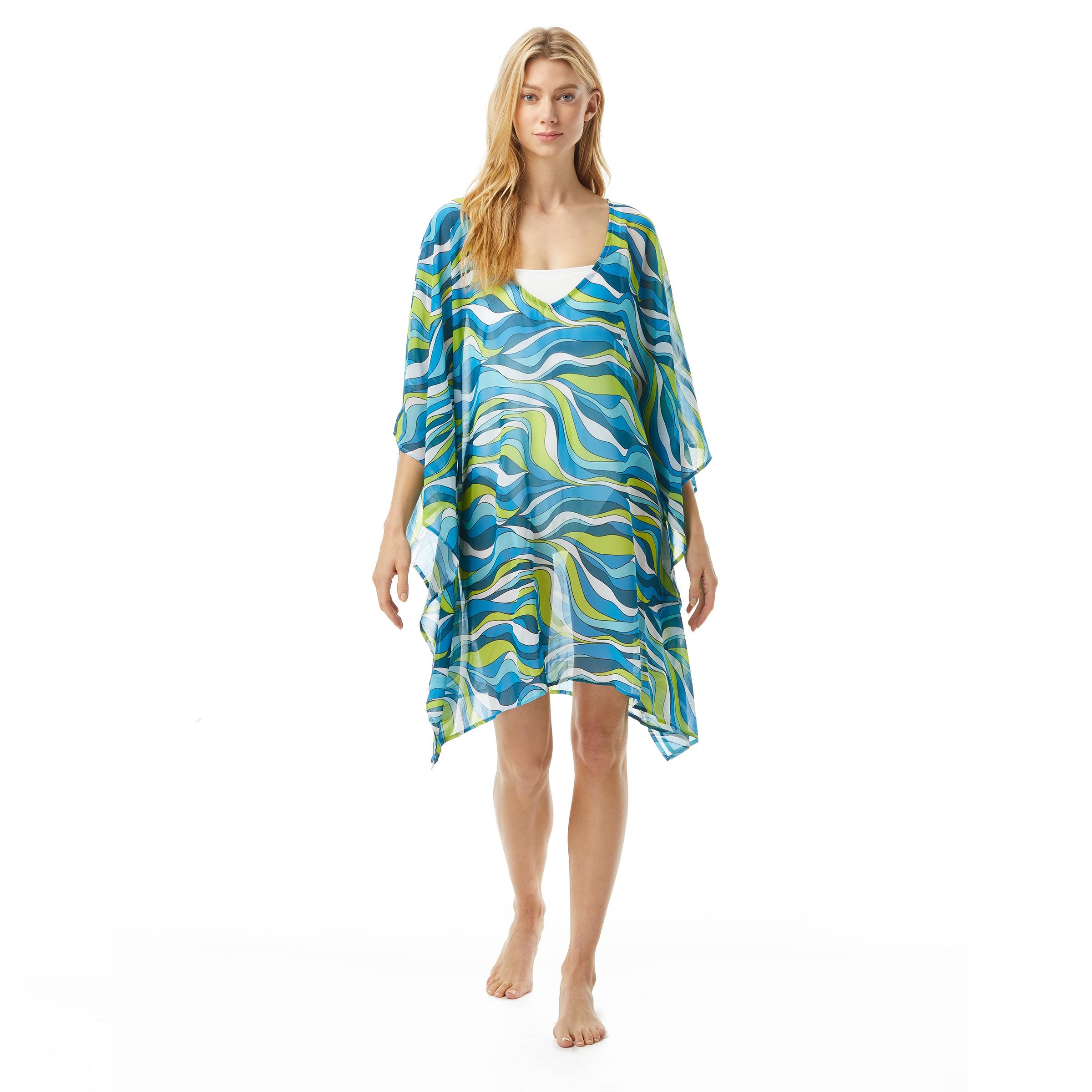 MICHAEl Michael Kors V Neck Caftan Cover Up Wave Beach2Ocean