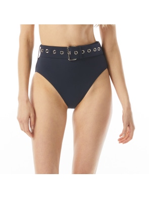 MICHAEL Michael Kors High Waist Bikini Bottom - Solids