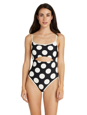 Kate Spade Cut Out One Piece Swimsuit - Large Dots