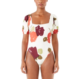 Kate Spade Puff Sleeve One Piece Swimsuit - Just Rosy-XL-110 IVORY