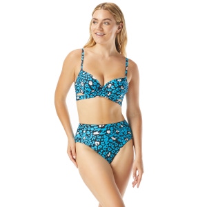 Coco Reef Enrapture Bra Sized Wrap Underwire Bikini Top - Antibes Leopard-419 TRUE BLUE