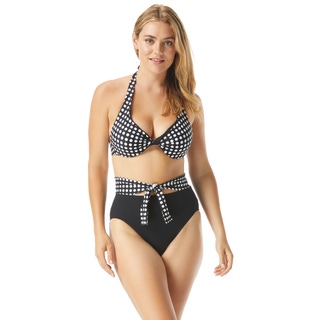 Coco Reef Verso Bra Sized Twist Reversible Underwire Bikini Top - Riviera Dot-006 CAST-BLACK