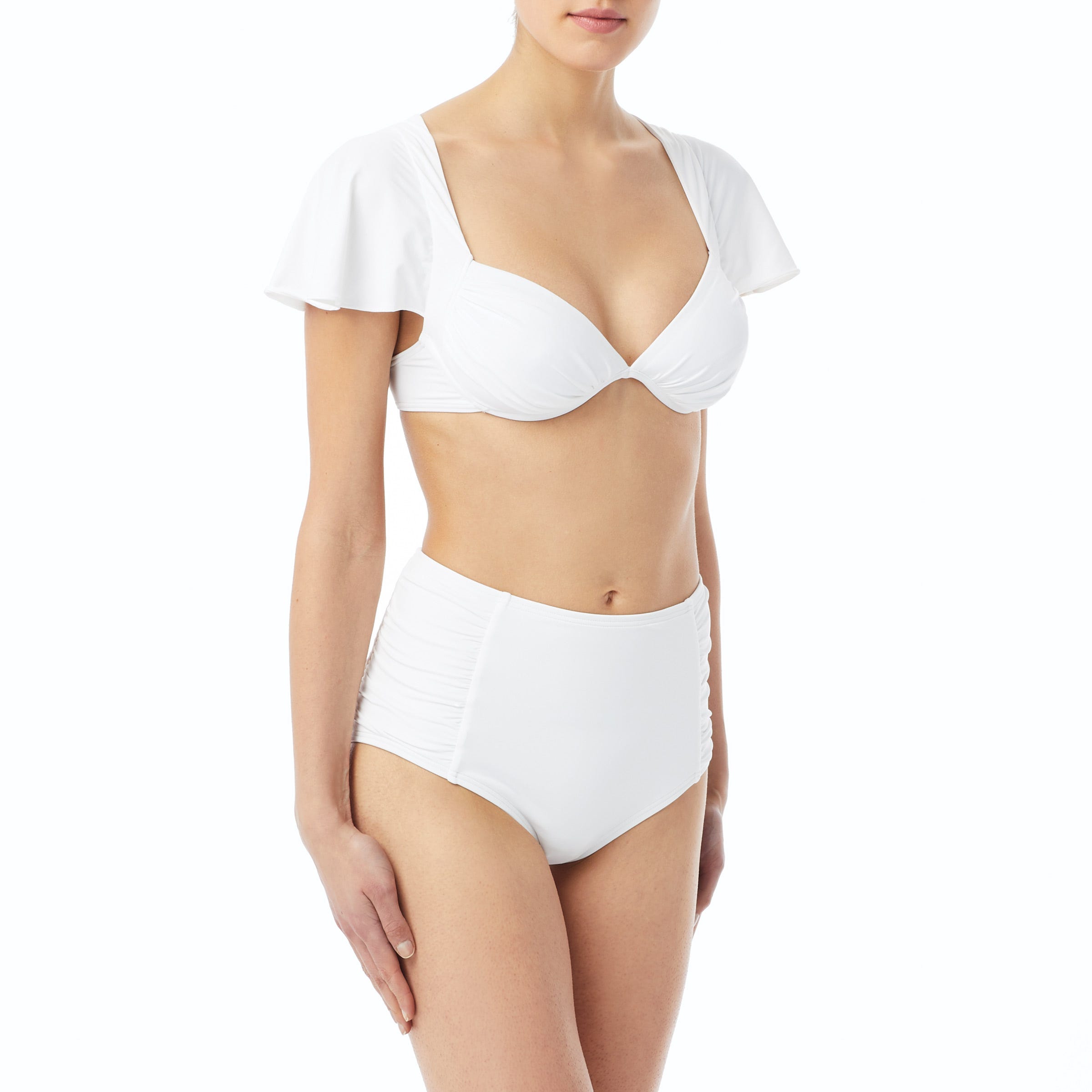 MICHAEL Michael Kors Cap Sleeve Underwire Bikini Top Solids