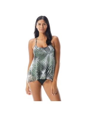 Coco Reef Current Bra Sized Mesh Layer Underwire Tankini Top - Endless Summer Palm
