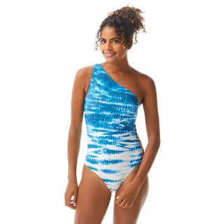 Vince Camuto One Shoulder Side Lace One Piece Swimsuit - Tie Dye